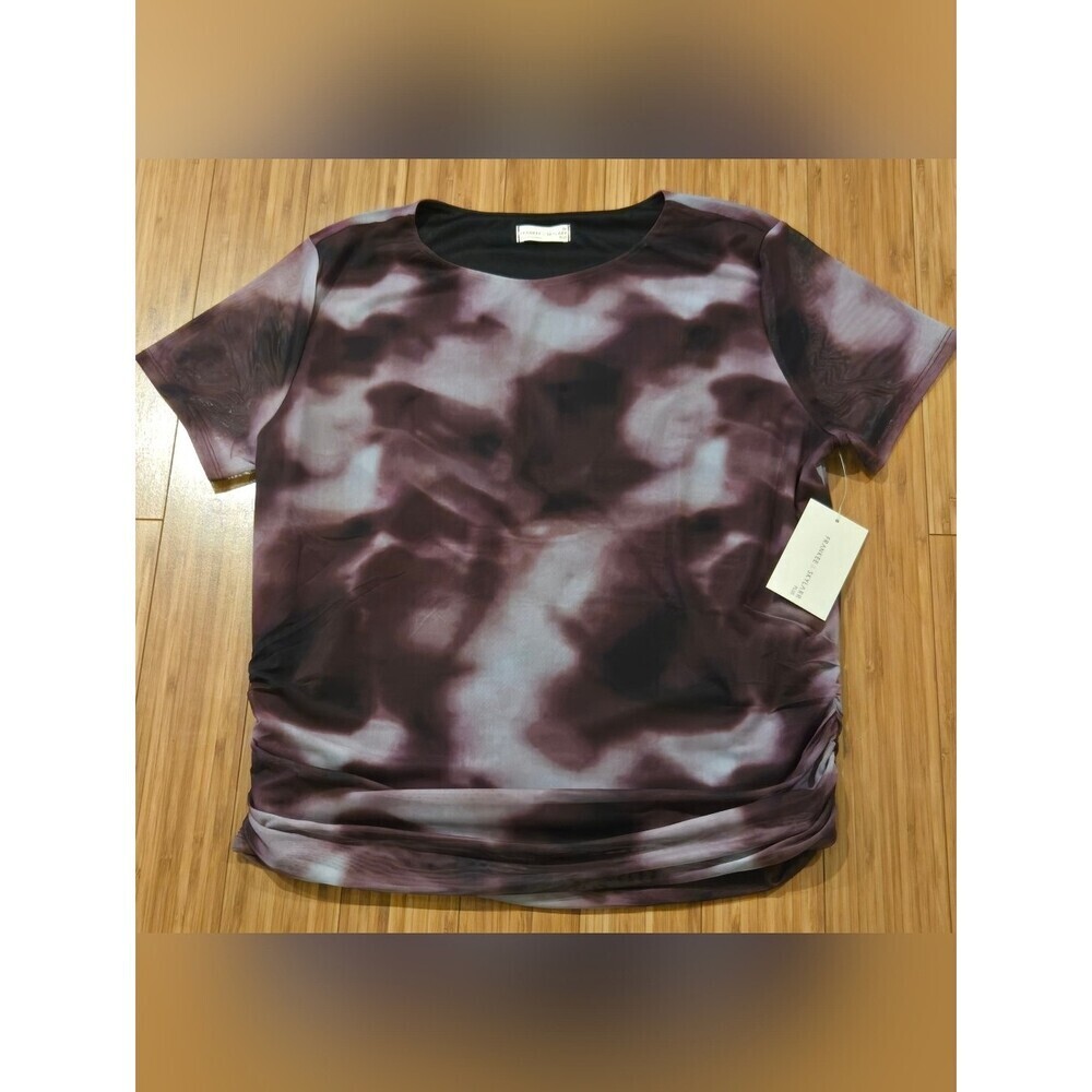 NWT Frankee & Skylarr Women’s Short-Sleeve Tie-Dye Print Top - Purple
